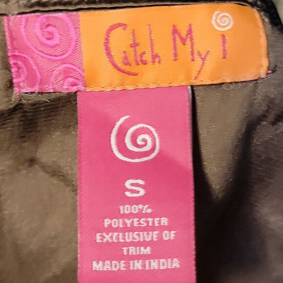 Vintage 90s Satin A-line Mini Dress Women Small Brown Pockets Soft 4 6 S Boho S - Picture 7 of 14